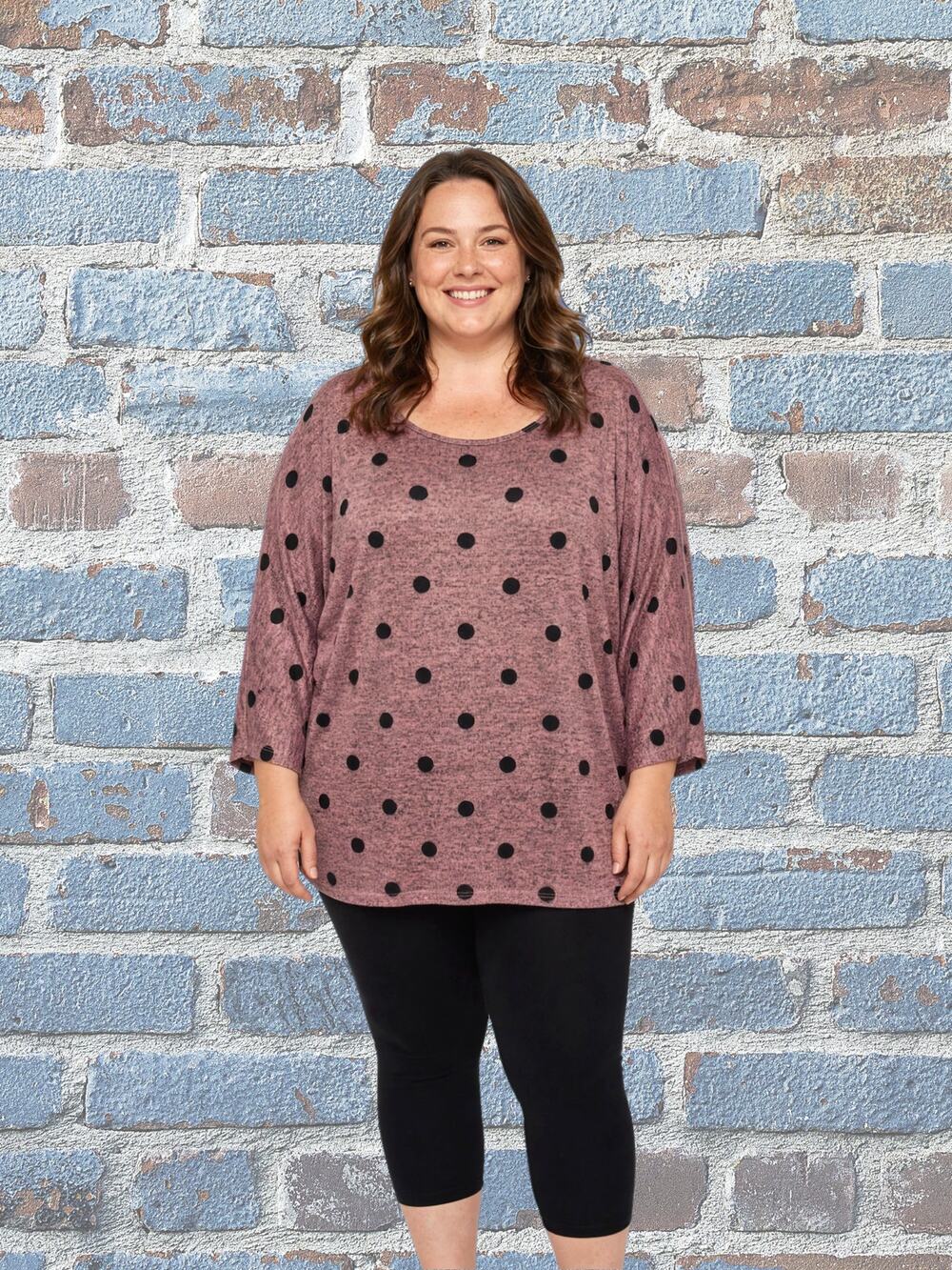 Fig & Blu Pullover Pink/Gray Mixture Top Size 3X